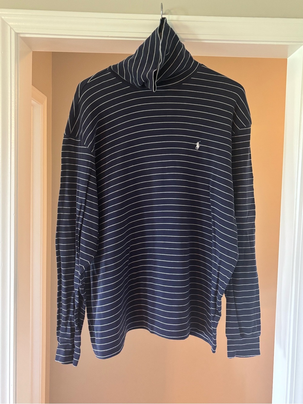 Polo by Ralph Lauren Golf Navy and White Striped Turtleneck